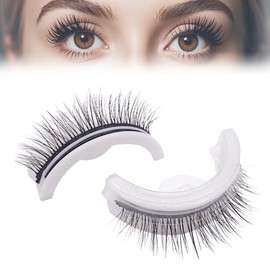 Mintiml Self Adhesive Eyelashes,2025 New Reusable False Eyelashes Manga Lashes 3D Natural Look Press On Lashes,No Glue Needed,Fluffy Fake Lashes Cat Eye Pre Glued Strip Eyelash (F036 Style/1 Pair)