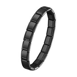 Cupimatch Italian Charm Bracelet Women: 9 mm Removable Module Bracelet Made of Stainless Steel Simple DIY 4 Colours Fashionable Jewellery Gifts for Women Girls Mum Valentine's Day Mother's Day