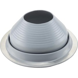 Water-Tite 81826#7 Multi-Size Metal Roof Flashing, 14-1/2-inch Round Base with EPDM Rubber Collar, For 6" to 11" Vent Pipes, Gray