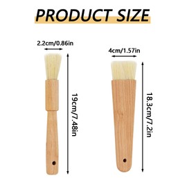 2Pcs Multifunctional Food Brush Practical Oil Brush Wooden Baking Cooking Basting Brush for Baking Basting Brush BBQ Brushes Kitchen Barbecue Accessories