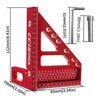 3D Carpenter Square with Degrees Scriber, 22.5-90 Degree Drawing Line