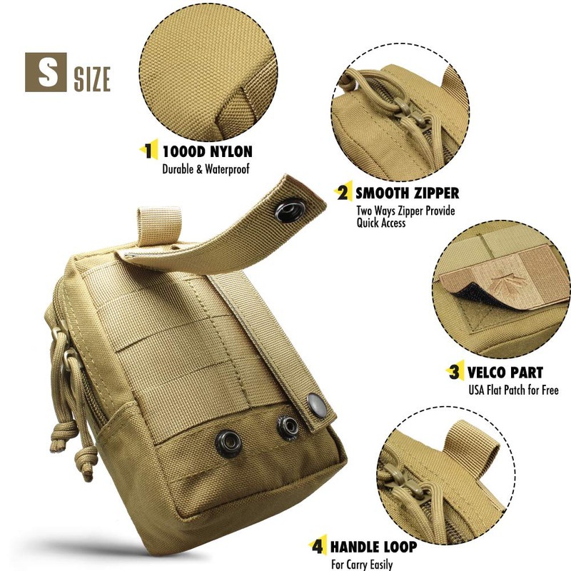 WYNEX 2 Pack Molle Pouches, Tactical EDC Utility Pouch Compact