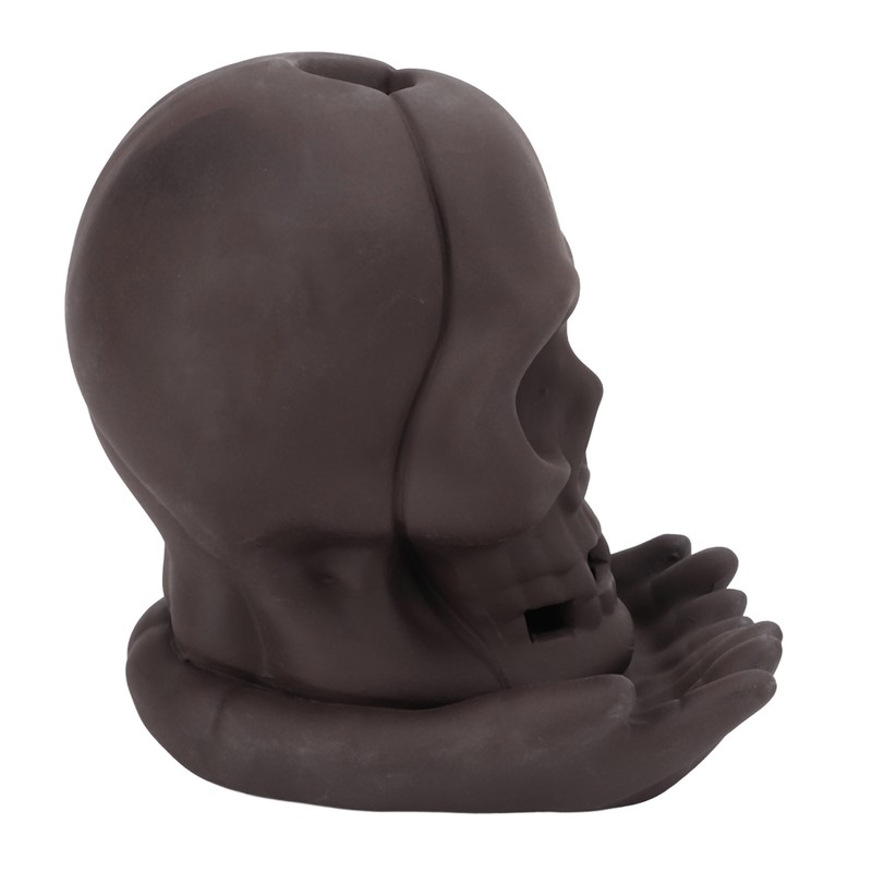 Backflow Incense Burner Purple Sands LED Light Skull Head Design