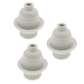Phenolic Medium Base Light Socket,3 Pack TWDRTDD White Period Style E26 E27 Edison Retro Pendant Lamp Holder (White,Thread and Ring)