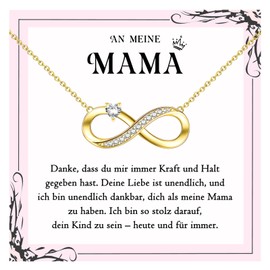 PDTU Gifts for Mum, Infinity Sign Necklace for Mum Gift, Mother's Day Gift for Mother, Best Mother Gifts for Mother's Day, Birthday, Christmas, Gold