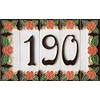 House Numbers, Italian Ceramic Numbers & Letters Tiles Orange Rose