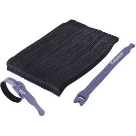 Trilancer Cable Tie with Velcro, 20cm 50 Pieces Reusable Velcro Cable Tie (Black)
