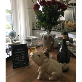 Bada Bing Piggy Bank Piglet Pig Mother of Pearl or Silver