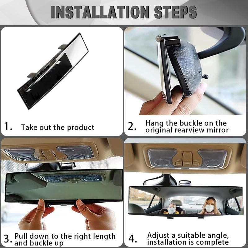 Universal 12 Inch Rear View Mirror for Car - Mirrors