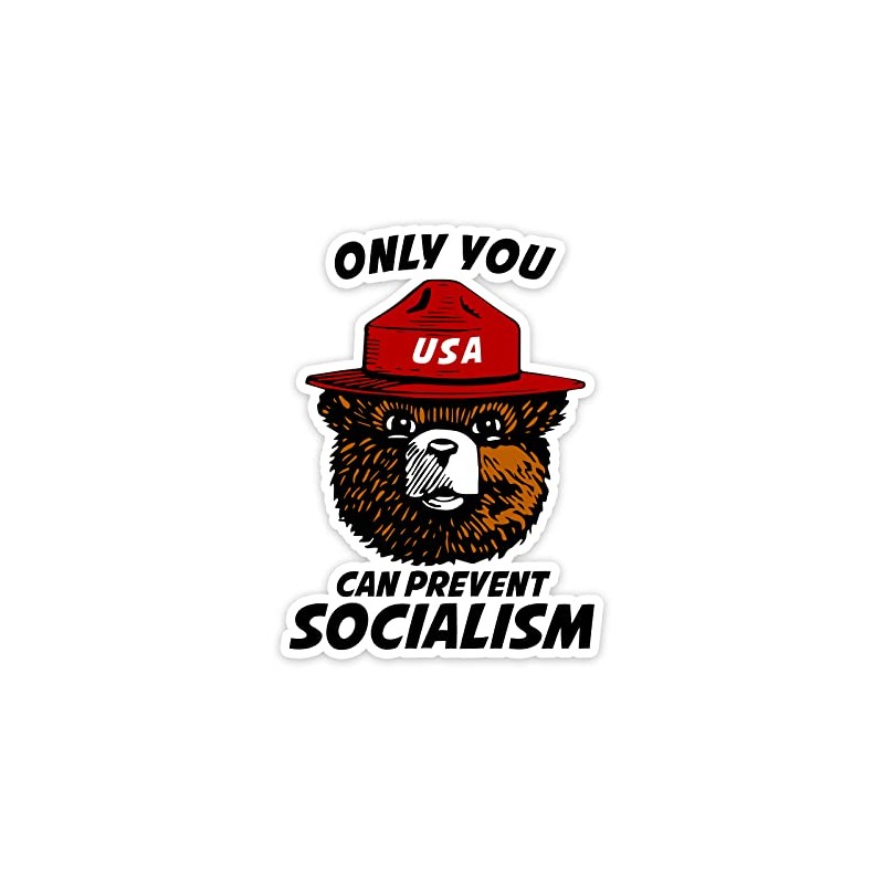 Only You Can Prevent Socialism Parody Vinyl Sticker Auto Car