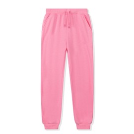 Kid Nation Kids Sweatpants Unisex Soft Brushed Fleece Casual Pull On Jogger with Pockets for Boys or Girls Size 8 10 Seashell Pink