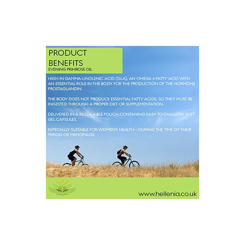 Hellenia Evening Primrose Oil 1000mg | 90 Capsules | Valuable