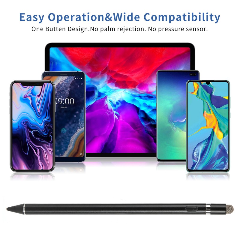 Stylus Pen Black for IOS/Android Universal 2-In-1 Active Capacitive Touch