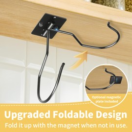 CINKSY Self Adhesive Banana Hook Hanger Foldable Under Cabinet Banana Hook to Keep Bananas Fresh Heavy Duty Metal Banana Holder Space Saving Kitchen RV Hooks for Utensils