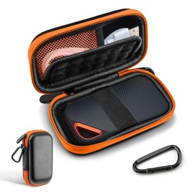 Arvoni Hard Drive Case, 13.7 * 7.7 * 4.2cm Hard Case For SanDisk Extreme/SanDisk PRO 500GB 1TB 2TB 500GB, Orange Portable Hard Case, Waterproof, Shockproof External Hard Drive Case