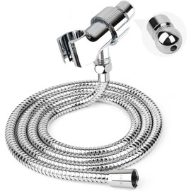 Klabb Adjustable Handheld Shower Head Holder and 79 Inch Hose,Premium ABS Bracket,360 Degree Rotatable Brass Ball and teflon tape,Easy to install,can connect with any standard hand shower thread