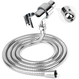 Klabb Adjustable Handheld Shower Head Holder and 79 Inch Hose,Premium ABS Bracket,360 Degree Rotatable Brass Ball and teflon tape,Easy to install,can connect with any standard hand shower thread