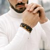 GT collection Brown Tiger Eye Bracelet for Men, Adjustable Double