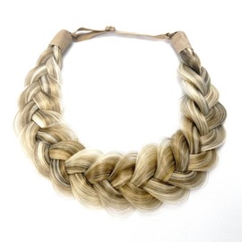 TOECWEGR Synthetic Hair Braided Headband Classic Wide Strands Wedding Disorderly Fluffy Braids Wig Band Women Beauty Accessory