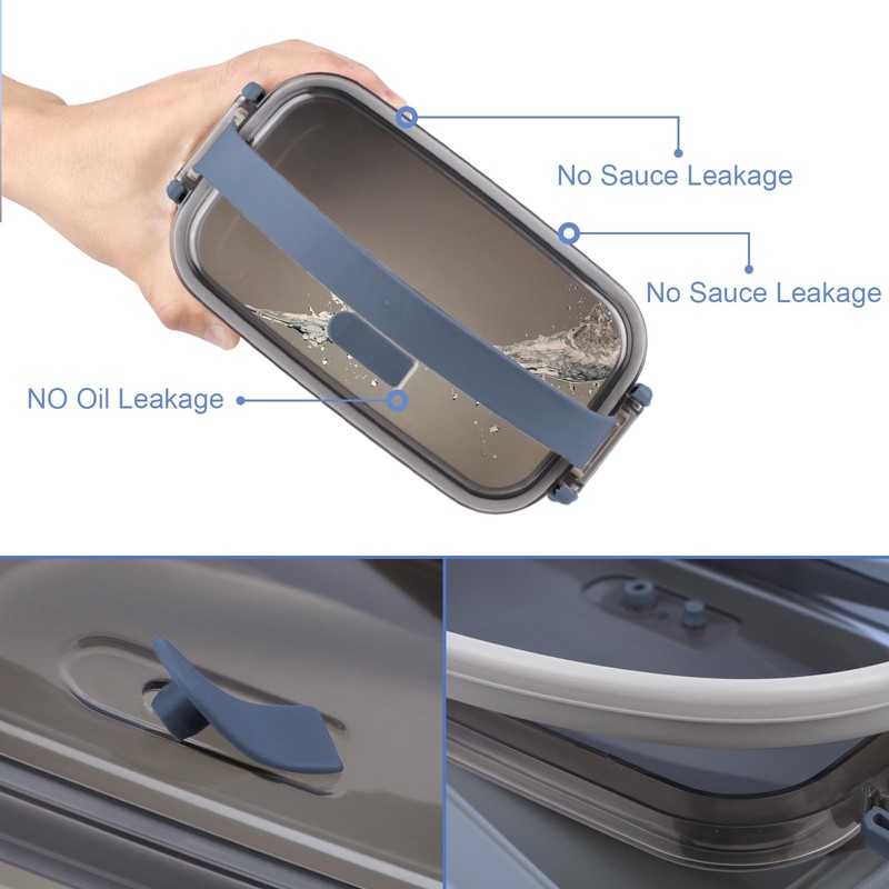 OITUGG 3 Layer Lunch Box Adults - 2200ml Multi Compartment