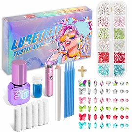 YOLEYUAN Y2K Tooth Gem Kit, 600 Pieces Crystal Collection - Insta-Worthy Sparkle Gems Set with Luxury Picker Tools & 6 Micro Brushes - Slay-Worthy Sparkle Fashion Accessories