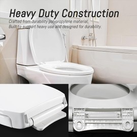 Toilet Seat Elongated Soft Close for TOTO SS113/SS114/SS154/SS224/SS204/SS214/SS237/SS247, Heavy Duty Slow Close Toilet Seat Replacement for Heavy People with 1-pack Toilet Bolts and Nuts