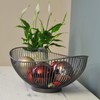 CALUTEA Modern Fruit Bowl Metal Steel Grey Black Decorative Designer