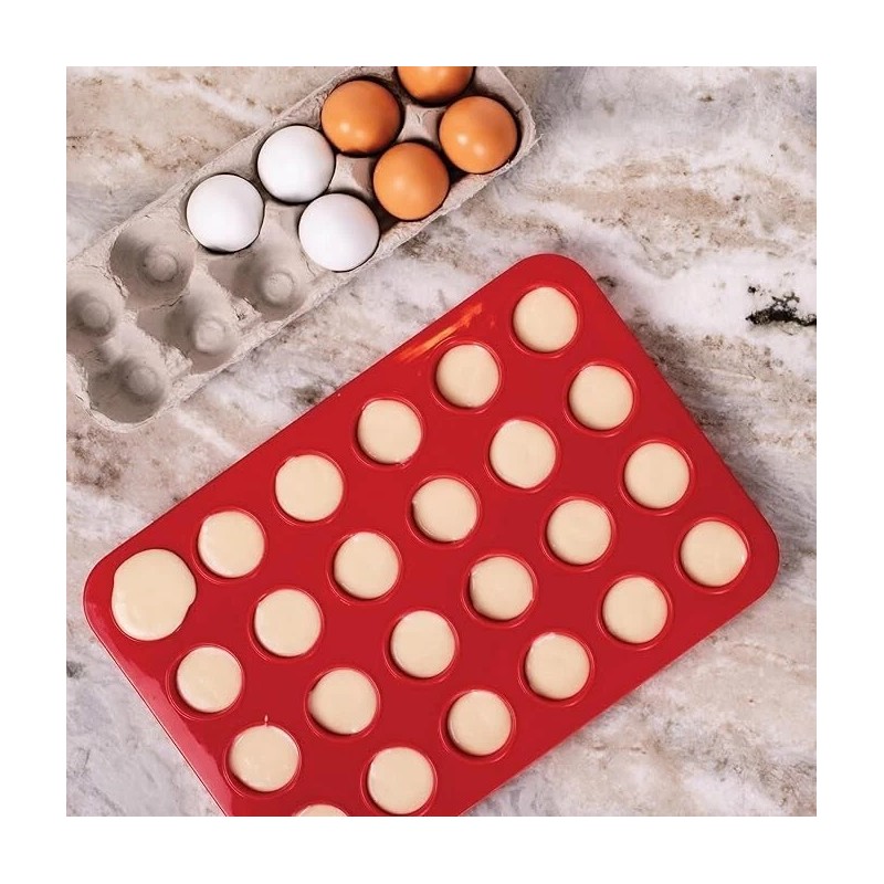 Mrs. Anderson's Baking Silicone 24 Cup Mini Muffin Pan Non