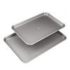 Goodful Non-Stick Cookie Sheet Baking Pan, 2 Pack, Made Without PFOA or PTFE, Dishwasher Safe, 17" x 12" and 15" x 10", Gray