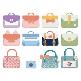 INFUNLY 43pcs Handbag Cutting Dies Metal Purse DIY Stencils with Bow Tie for Card Making Scrap Booking Photo Album Decorative