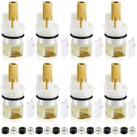 Honoson 8 Pieces Rp25513 Faucet Stem Assembly Replacement Repair Kit for Two Handle Faucet Cartridge Replacement Parts with Rp4993 Rubber Seat and Spring