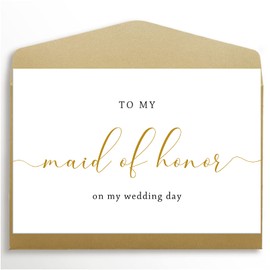 Spercy Wedding Day Card, Thank You to Maid of Honor, Blank Inside, 8" x 5.3"