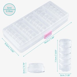 Kurtzy 25 Pcs Inner Bead Storage Organiser Box with Removable Compartment Containers & Lids - 5 Stacks of 5 Pots - Diamond Dot Painting Beads, Jewellery, DIY Nail Art, Earrings, Glitter & Embroidery