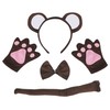 Petitebella Combined Animal Headband Bowtie Tail Gloves 4pc Costume 1-5y