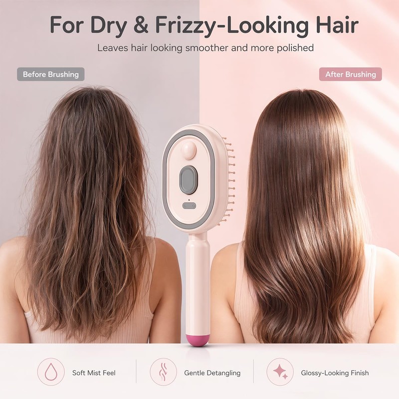 2026 New Electric Spray Air Cushion Massage Comb (Pink)