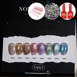 classic nail Balagel Noble Night Gold Magnetic Gel 8-piece set + 2 top gels / 발라젤 노블나잇 골드 자석젤 8종 세트+ 탑젤2개