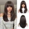 Esmee Long Straight Black Brown Wigs for Women Natural Synthetic