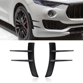 HEVLE Car Spoiler Canards Kit, Universal Auto Front Bumper Lip Splitter, Decoration Strip for Car Body Hood Side Wing, Car Exterior Accessories Soft Rubber Decorative Stickers for Cars (Carbon Fiber)