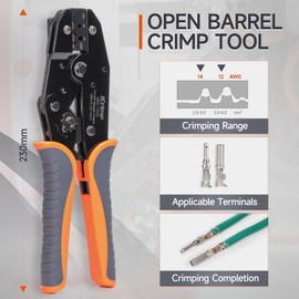 iCrimp Ratchet Deutsch Crimp Tool for DT Connector, Deutsch Open barrel Terminal Wire Crimping Tool for AWG14,12 IWS-12DS