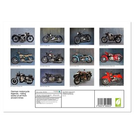 German motorcycle legends - rolling works of art from ancient times (Monthly Wall Calendar 2025 11.7" x 16.5" (open)), CALVENDO 14 Month Calendar