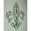 Wrought Iron Open Work Fleur de Lis Wall Hanging
