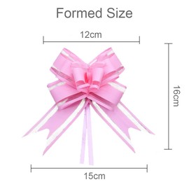 Dishaur 30pcs Large Organza Christmas Pull Bows for Gift Wrapping, 50mm Baby Pink Pulled Bow Ribbons Gift Bows for Present Wedding Car Gift Baskets
