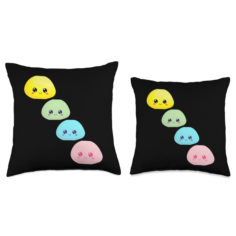 Dango Kawaii Cute Pastel Mochi Throw Pillow