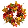 Nearly Natural 24in. Autumn Maple Leaf and Berries Fall Artificial