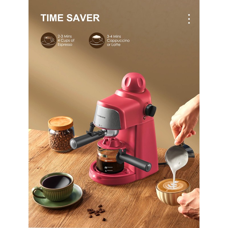 Ihomekee Espresso Machine, 3.5Bar Espresso and Cappuccino Machine with Preheating