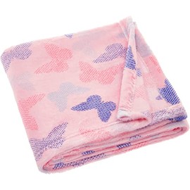 Playshoes Fleece Blanket, Pink Butterflies, 75 x 100 cm