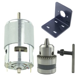 CONQUERALL 775 DC Motor DC 12V 6000RPM / 24V 12000RPM Large Torque High Power Motor with Drill Chuck and Bracket
