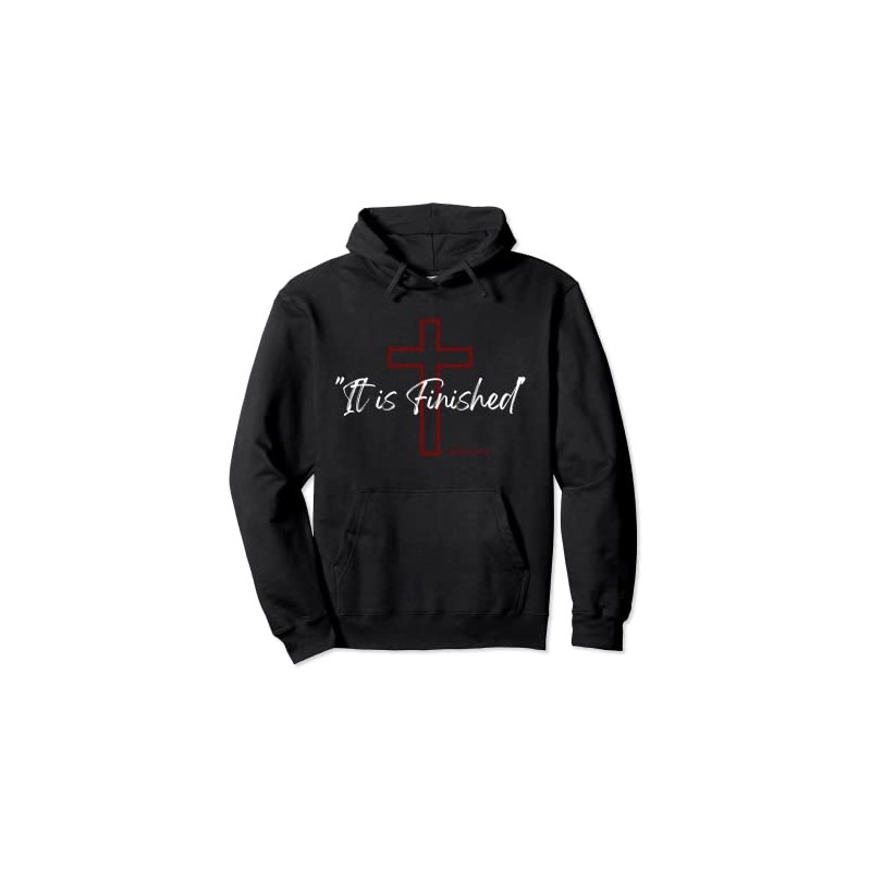 It is Finished Red Cross Scripture John 19:30 Pullover Hoodie