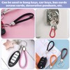 KLYNGTSK 15PCS Braided Leather Keychains Pu Woven Wristlet Lanyard Keyring