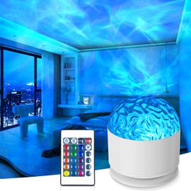 Luminorth Ocean Wave Projector Light, 16 Colors Northern Lights Projector, 30 Lighting Modes Ocean Lamp Galaxy Light Projector, Ceiling Luminorthe Cube Lamp for Bedroom/Party/Game Rooms